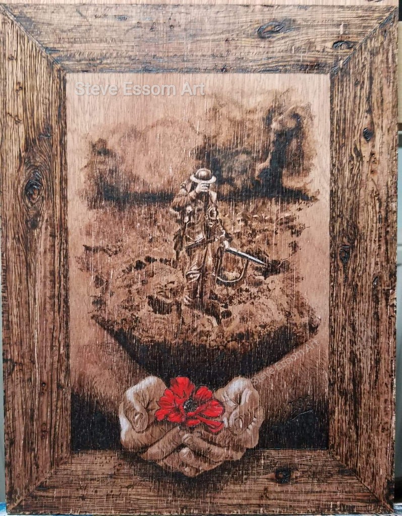 SteveEssomArt's tweet photo. #LestWeForget my wood burnt #Remembrance #poppy piece #pyrography  #RemembranceSunday https://t.co/sdZGzXmyzu