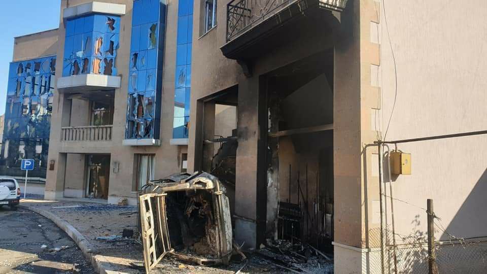 armine_grig's tweet photo. #Stepanakert, #Artsakh #Karabakh after shelling by #Azerbaijan all night long. Apparently civilian areas- residential buildings, public infrastructures targeted. https://t.co/Rkd5yUF0G5