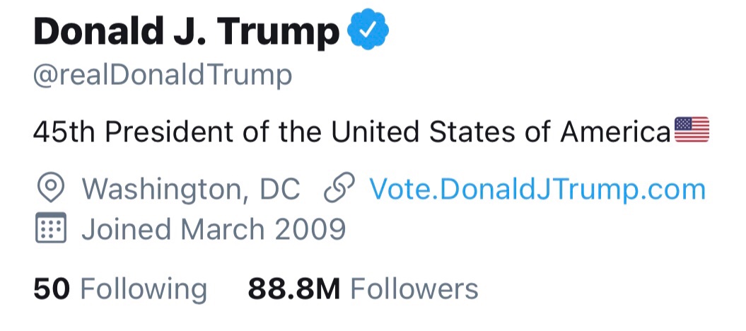 harmenvs's tweet photo. New campaign: ‘Unfollow Trump’. Now we’re not following him for another term, it’s time to stop following him on Twitter. Let’s bring that number of 88.8M followers down day by day. Trump time is up. Push the button and say bye to @realDonaldTrump! #unfollowtrump #followtruth https://t.co/p4sBpYaCKz