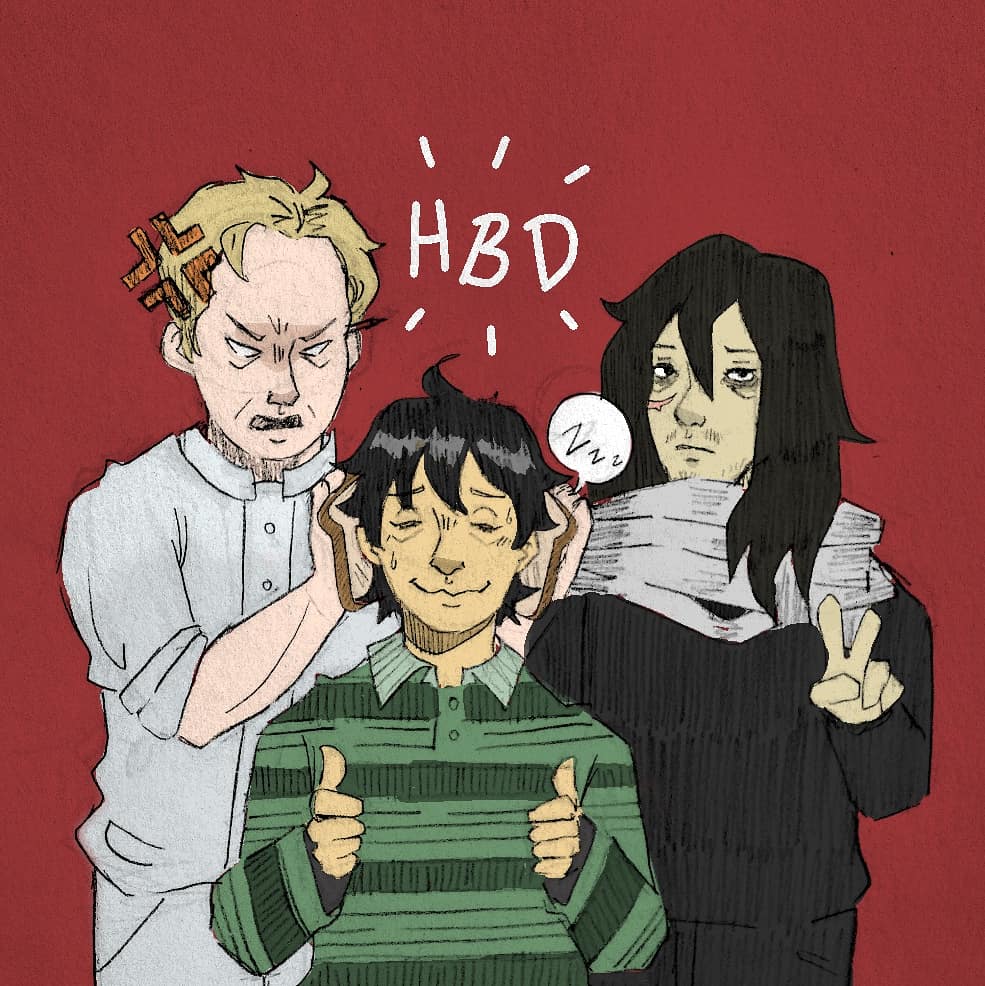 Happy birthday to gordon ramsay, aizawa shouta and me   (   )  