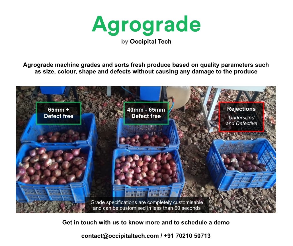 Grading and sorting close to the source can help in maintaining the quality of produce and reduce post-harvest losses. Agrograde is helping FPOs and aggregators improve the marketability of their produce by ensuring a uniform grade and quality. 
#agritech #freshproduce