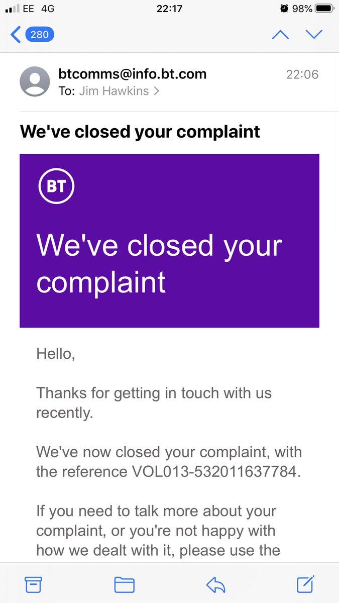 OK, I’m boring myself with this now so I won’t add further to your ennui. However, I’ll end by sharing this, an email which arrived after 10pm last night, in which  @bt_uk attempt to make Kafka look like he wasn’t really trying: