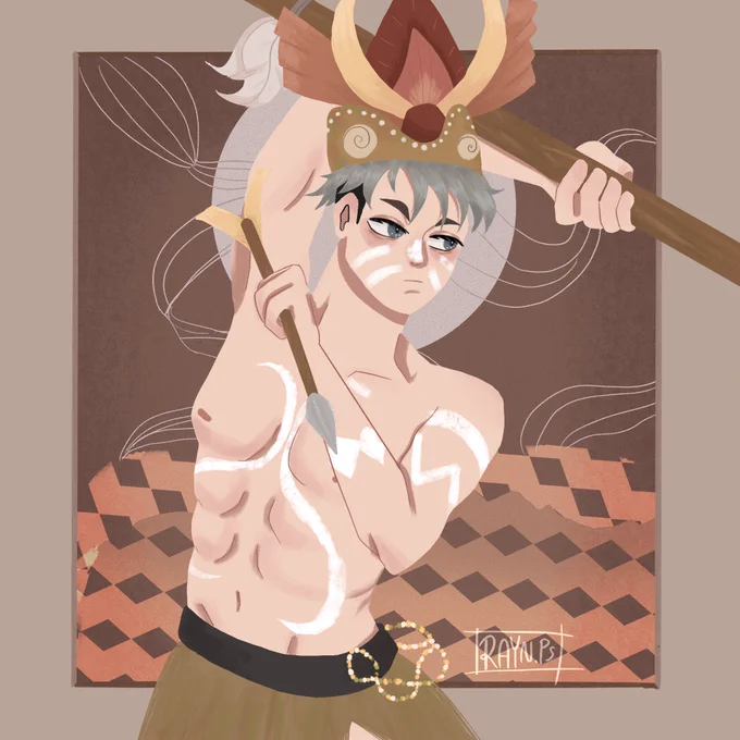 Miya twins wearing papua's traditional clothes 
#MiyaAtsumu #miyaosamu #haikyuufanart #artidn #宮侑 #宮治 
