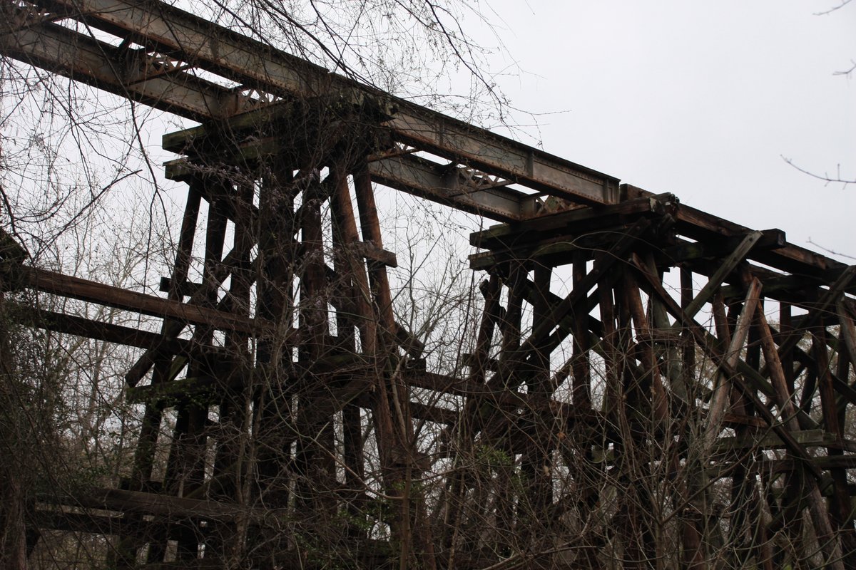 I didn't actually finish telling the history of the Georgia Railroad and the trestle, did I? The company's charter required it to offer passenger trains every day except Sunday on all its lines. The Atlantic Coast Line Railroad acquired a controlling interest in 1902.