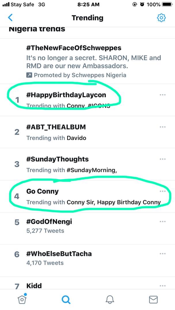 SweetsoulGee's tweet photo. Icons mapami na 😂🤣
Una don break the Internet oooo
#HappyBirthdayLaycon 
Go conny, Lay lay, olami, happy birthday king, happy birthday presido, 

All trending at the same time ✔✔✔
Wahala for who no like laycon 
RT aggressively let the world hear https://t.co/eKVxcEkOK5