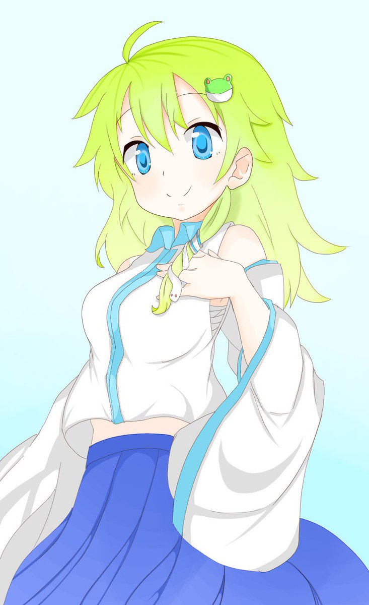 早苗さん描きました！すこれ！
#絵描きさんと繋がりたい 
#東風谷早苗