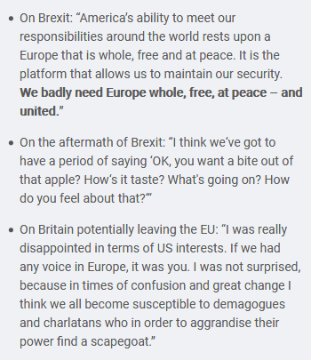In 2018, Joe Biden sat down with Nick Clegg for a podcast (no, really).

They talked about a lot of things. Perhaps unsurprisingly, the topic of Brexit came up. Joe Biden didn't mince his words.

You can listen to the whole episode at the link below.
shows.acast.com/5dbc6897c79182…