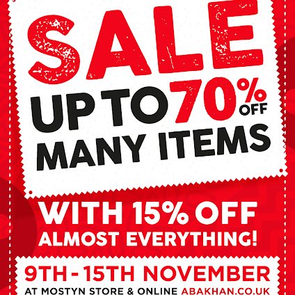 AbakhanFabrics's tweet photo. 1 sleep until this happens. Sale at https://t.co/QRrMzbT2Az and at our Mostyn (North Wales Store) 🎊🎯 #abakhan #abakhanfabrics #knittersofinstagram #fabricstore #sewingmad #flintshire #overlocking #janome https://t.co/71k5KmTb0a