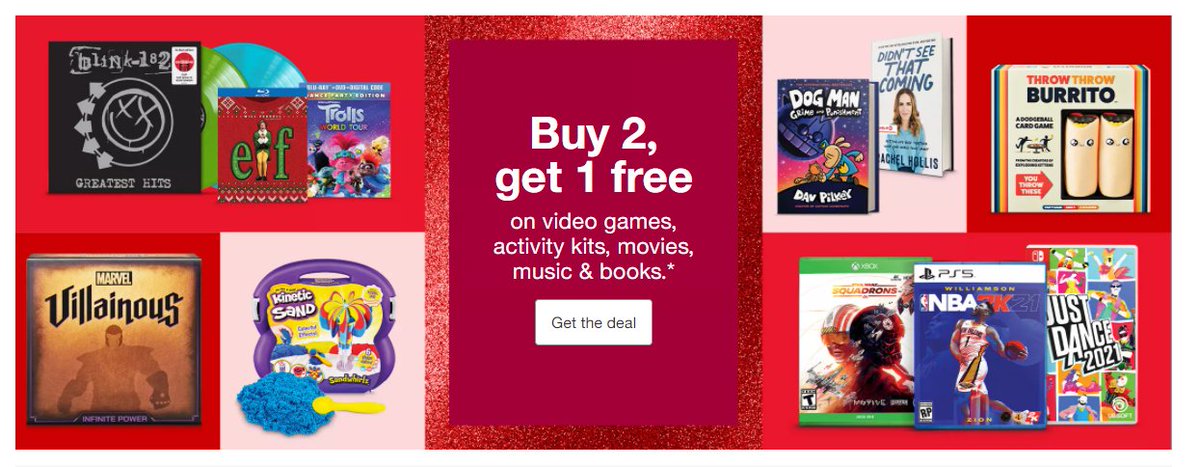 Wario64's tweet photo. Buy 2, Get 1 free video games/kits/movies/music/books at Target https://t.co/XUEdcXWOIo https://t.co/bxl5vjBpca