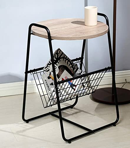 gpsdeviceusa's tweet photo. Salafey Modern Round Sofa Side Table End Table, Nightstand with Metal Storage Basket,Wood Look Accent Furniture for Bedroom Living Room https://t.co/iQkXHBr3Kd https://t.co/7FQZppKF9a