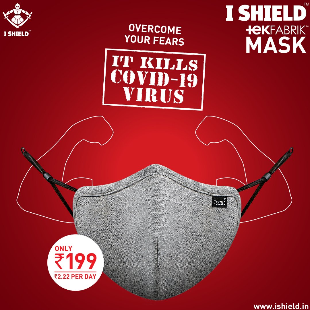 IshieldIndia's tweet photo. Don’t just protect yourself. Kill Covid-19 virus with I Shield’s unique 6-layer, IS 212 molecule reinforced mask. Tested and approved by reputed international laboratories. 
So, go on, use it and live fearless during this pandemic.  
 #KillCovid19Virus
#IShield
#MadeInIndia https://t.co/ZbKHA6BTcj