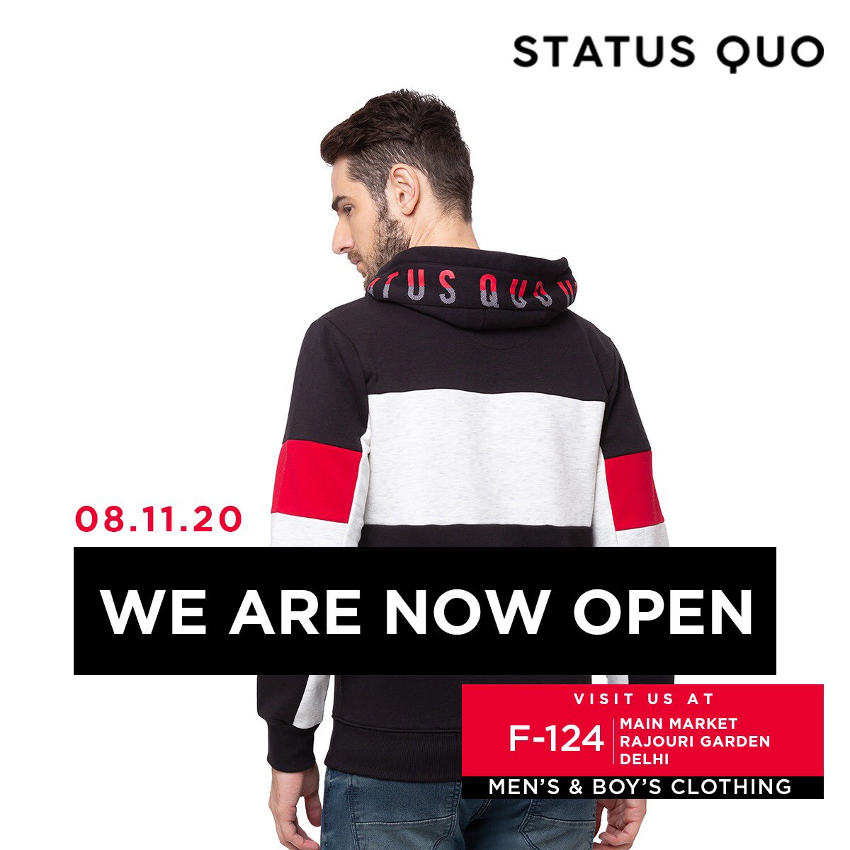 StatusQuoIndia's tweet photo. Delhi's fashion scenario is all set to get a notch higher, as our exclusive store is now open at Main Market, Rajouri Garden, Delhi. Catch the latest trends in men's and boy’s collection, at Status Quo.

#statusquoindia #delhi #rajourigarden #storeopening #newstore #storelaunch https://t.co/XpET2CxMjS