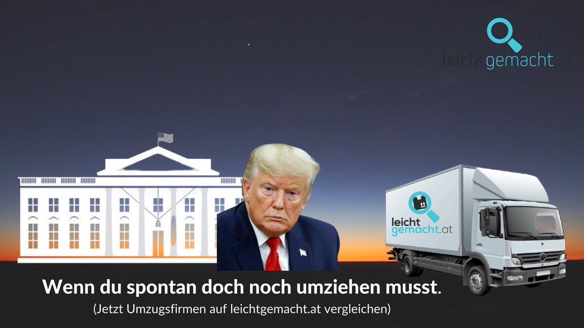 Allzeit bereit, auch wenn es mal schnell gehen muss! 😉

➡️ leichtgemacht.at/umzug
 
#Umzug #leichtgemacht #DonaldTrump #TrumpvsBiden #election2020