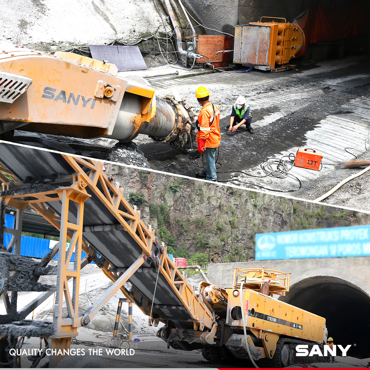 SanyGroup's tweet image. The first Sany roadheader is working in Indonesia. #SanyProduct #Roadheader #STR318H