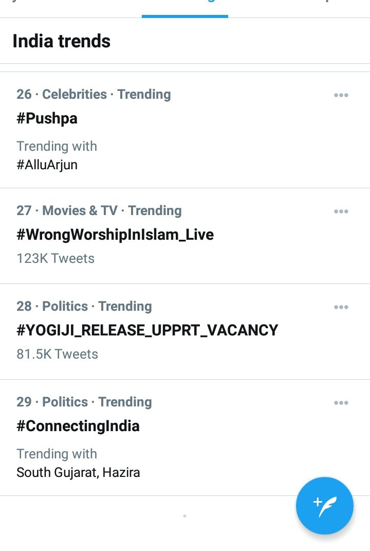 SSAADevotees's tweet photo. Aaattt Trending india wide 🔥🔥

Let's make it Top before the Update 

@PushpaMovie @MythriOfficial #Pushpa @alluarjun https://t.co/4xMM9paSsb