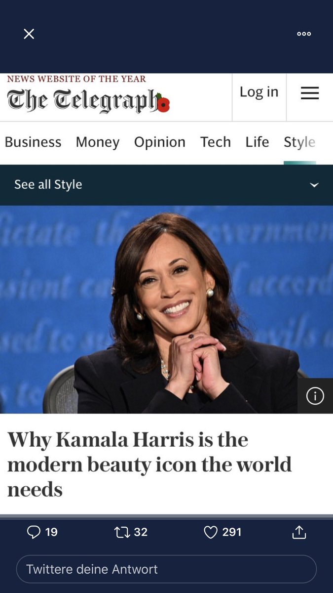 ursgredig's tweet photo. Wie bitte @Telegraph? Da hat Kamala Harris gerade Geschichte geschrieben und Euch fällt keine bessere Headline als diese ein??? #fail https://t.co/IM7bvoaNBH