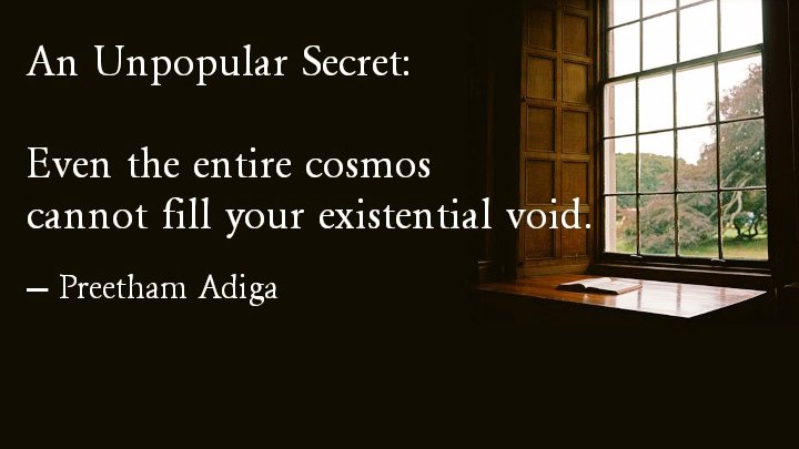 adigawrites's tweet photo. Personal gratification is a perpetual process. Even the entire  cosmos cannot fill your existential void. 

#TheNatureOfDesire #adigawrites #manipal https://t.co/frb2D0XPkp