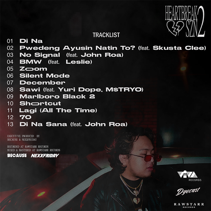 because0801's tweet photo. Because - Heartbreak SZN 2
My third studio album
executively produced by NEXXFRIDAY @nexxfrdy 

featuring John Roa, Skusta Clee, Leslie, Yuri Dope,&amp; M$TRYO
@johnroamusic @skustacleezy16 @Recchang0510 #YuriDope #MSTRYO

NOVEMBER 11, 2020
#HBSZN2 💔💔 https://t.co/mGfLB8Z7GH