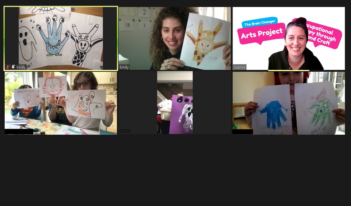 TheBrainCharity's tweet photo. During half term, the #BrainChangerArtsProject participants made flowers, masks, cards and handprint art. Now, every Thurs from 5pm to 6pm for the next five weeks, we will explore the work of different artists. 🎨‍🖍️✂️ Sign up your little one here: https://t.co/29tUPl86vV https://t.co/Uuhu9YPrfH
