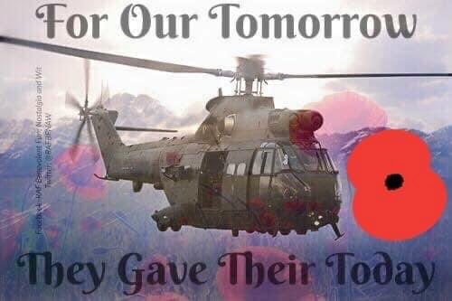 33SqnRAF's tweet photo. On this #RemembranceSunday we will pause to remember our fallen friends and colleagues.

They shall grow not old, as we that are left grow old
Age shall not weary them, nor the years condemn
At the going down of the sun, and in the morning
#WeWillRememberThem  
#LestWeForget https://t.co/qC9l8My3qh