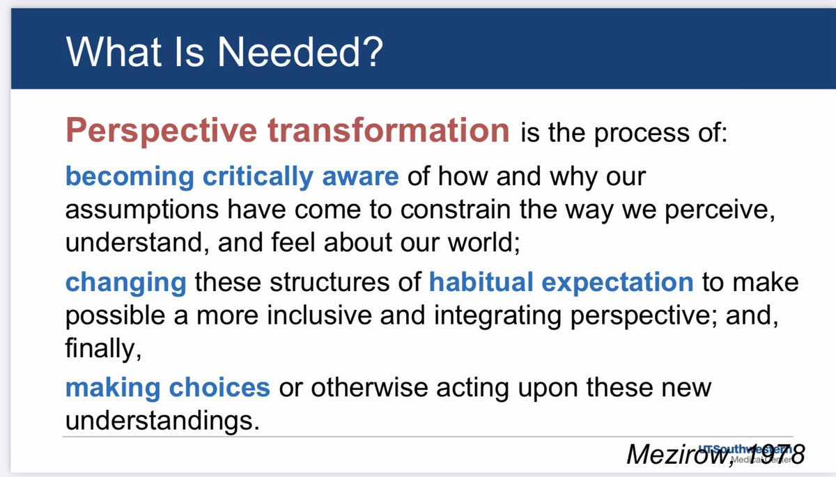 KathleenArntsen's tweet photo. #PerspectiveTransformation = become critically aware, change habitual expectations, make choices. #diversity #inclusion #equity @LADAOrg @morethanmySLE https://t.co/r6bV9TN0Yz
