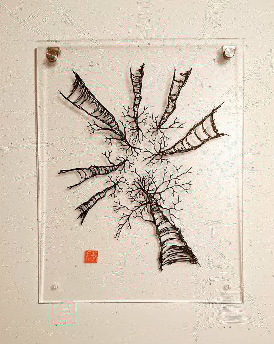 kei7820h's tweet photo. 切り絵「樹冠」二種
森の木々はお互いの枝が触れあうとそれ以上枝を伸ばさない。
し烈な生存競争と他者との共存、一見相反するものがそこにはある。
1/7-1/17 ギャラリースペースプリズムさんにて個展開催予定です
#切り絵
#ペーパーアート
#樹冠
#スペースプリズム
#papercut
#paperart
#treecrown https://t.co/gLCEqEZskk
