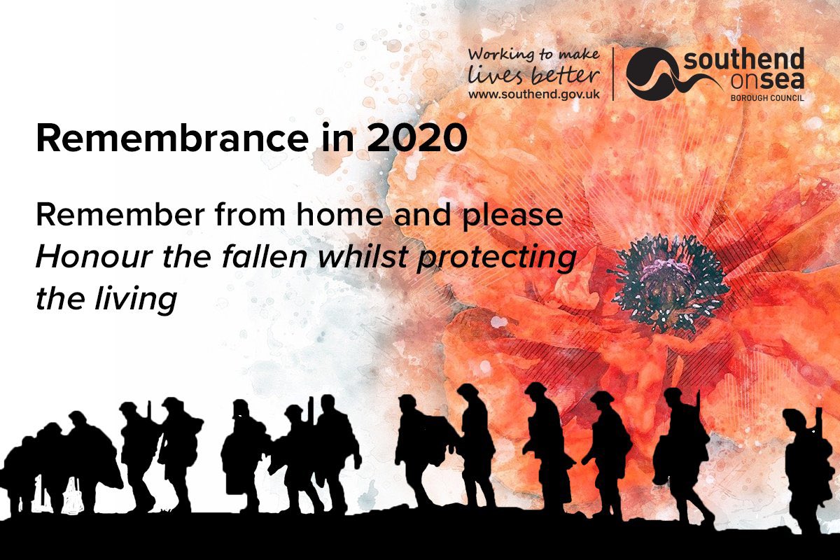 #Southend Remembers:

Stay tuned here for:

10am - service filmed earlier this week at St Mary’s Church attended by Mayor &amp; Mayoress

11am - ‘live’ stream as Mayor lays a wreath at Southend Cenotaph on behalf of residents. 

#WeWillRememberThem