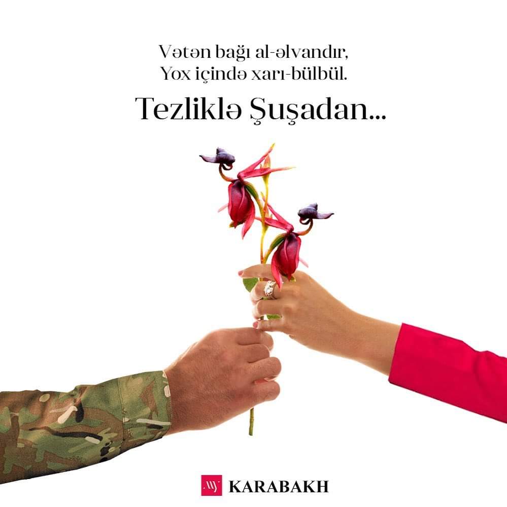 nijaat_'s tweet photo. Biz yolunan saçların əvəzini yolmağa gəlmişik
Biz Xarıbülbülün haqqını almağa gəlmişik🤍

#KarabakhisAzerbaijan https://t.co/OYc2of5Uu6