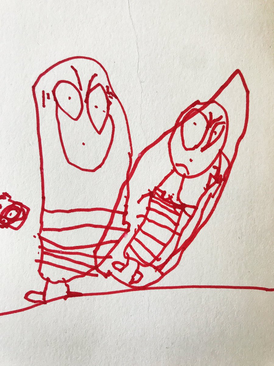ちなみに息子は最近メキメキと絵が上手くなってます。

左の絵は昔の地球(まだ大陸が集まってて、隕石が落ちてきている)。右は自画像だそうです。

3歳でこんなに絵が描けると思わなかったので、日々感動してます。さすがパパの子だ〜? 