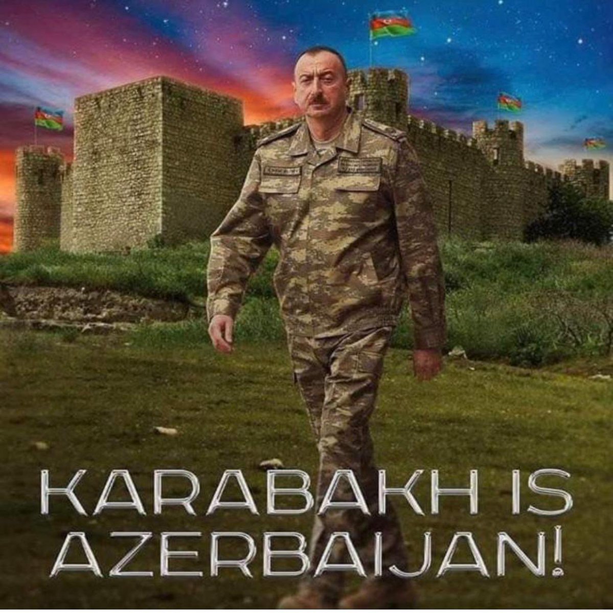 AzayGuliyev's tweet photo. Müzəffər Ali Baş Komandan İlham Əliyevin milli qürurumuz olan Şuşanın azad olunması haqqında verdiyi müjdə Böyük Qələbəmizi təmin edən tarixi hadisədir.
Yaşa, Cənab PREZİDENT! 
Yaşa, Azərbaycan ORDUSU !
Gözün aydın, AZƏRBAYCAN! 
ŞUŞA bizimdir! 
Qarabağ Azərbaycandır!!! https://t.co/lyx2uPpWXs