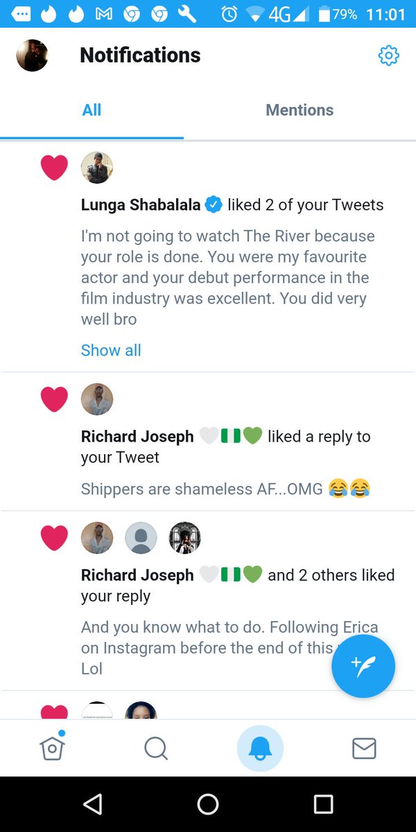 YeezySwagg's tweet photo. Lunga Shabalala liked two of my tweets....yes he did honey..... #HappyForDays #LindaniTheRiver #TheRiver1Magic #LungaShabalala @LungaShabalala 🎉🥂💯💜😘 https://t.co/IHKtoeryq8