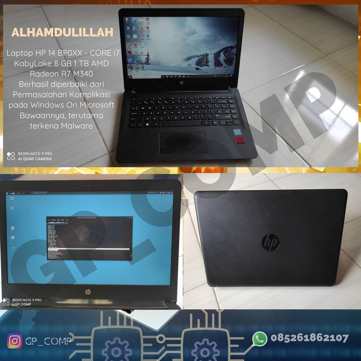 ghaltri's tweet photo. Laptop Merk Hewlett-Packard 14 BP0XX - CORE i7 KabyLake 8 GB 1 TB AMD Radeon R7 M340
.
.
.
#Gpcomp #perbaikan #Windows #Amd #Intel #software #malware #virus #tojan #laptop #netbook #teknisi #komputer
https://t.co/3FgsmjVrBb https://t.co/Ig4YssdhaA