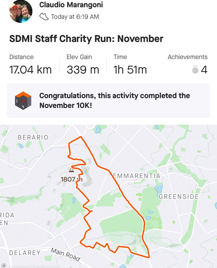 Marist_FdnStDav's tweet photo. More #TeamStDavids members have been out this morning for the November 1st Weekend @StDavids_Marist virtual charity run  #ActivelyMakingaDifference @Nolo_yiso @michelebastenie Claudio Marangoni Thomas Ramutshindela https://t.co/pRuofbr2BA