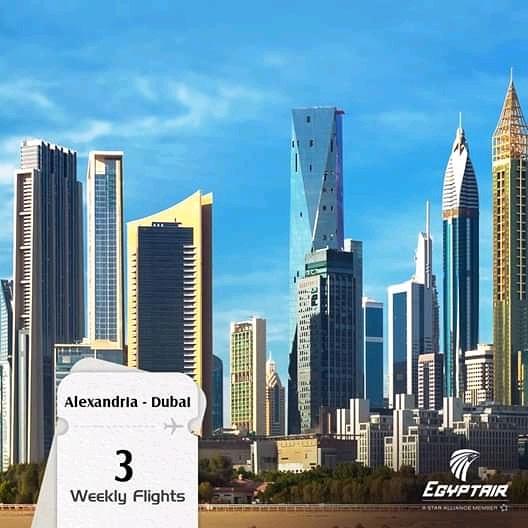 EGYPTAIR's tweet photo. Fly #EGYPTAIR 3 weekly flights from Alexandria to Dubai.
Book online: https://t.co/FIhPtJ4yzj 

#BackToTheSky https://t.co/9nPCdVa1Vn