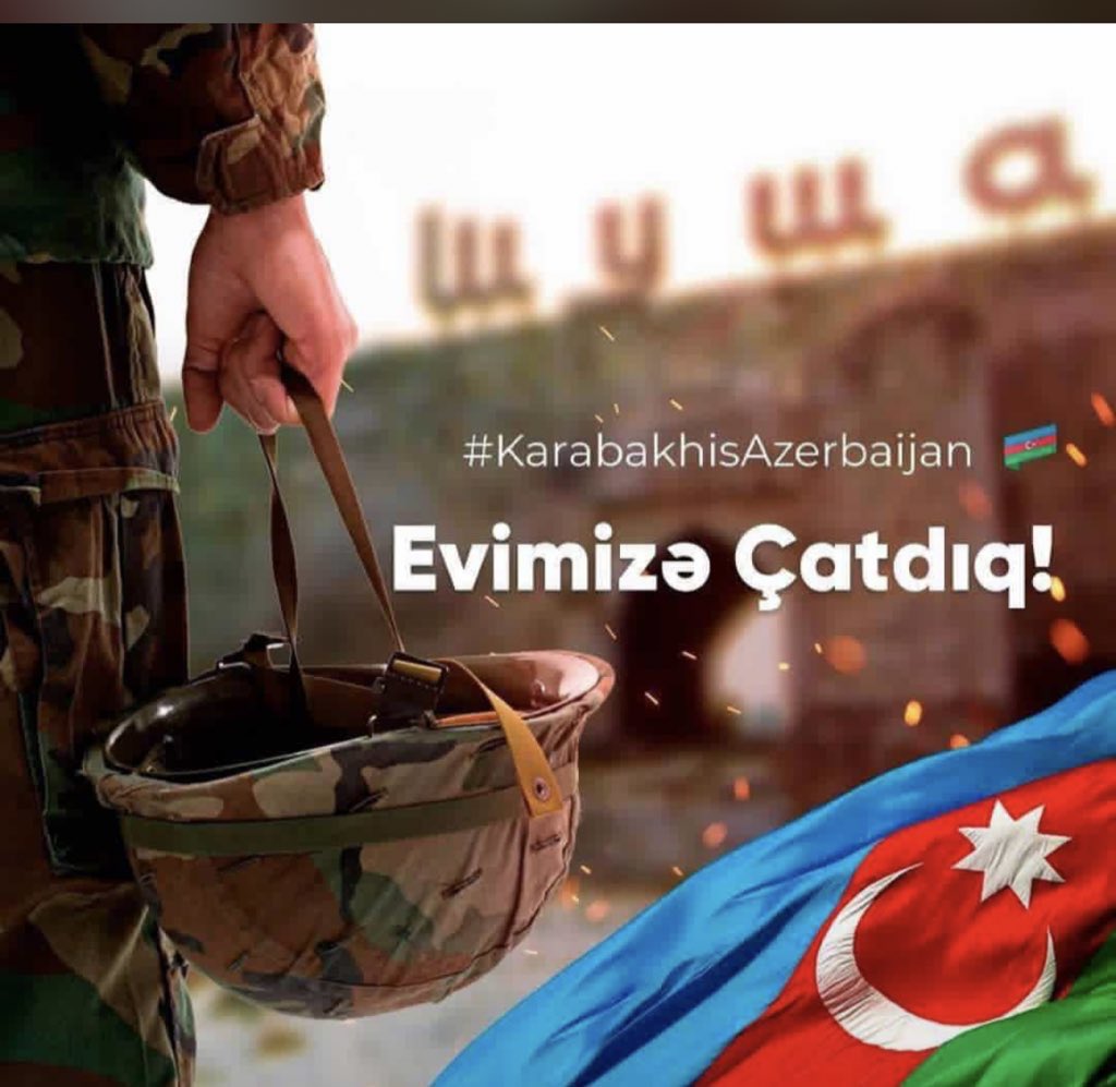 Narmin_m_'s tweet photo. Shusha is liberated! Proud of our President and Army! 🇦🇿🇦🇿🇦🇿#Shusha #KarabakhisAzerbaijan https://t.co/ELvdBFOkEe
