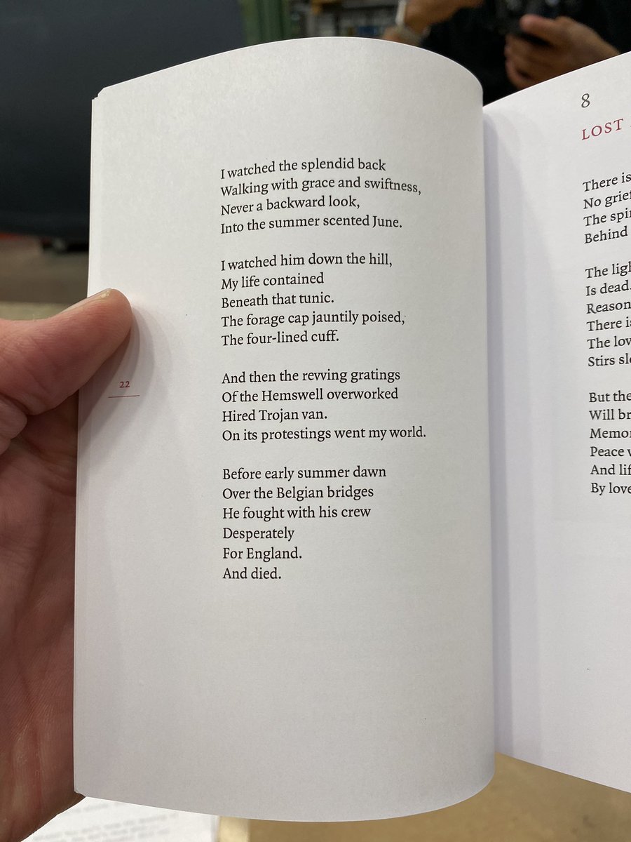 Instead she wrote poems of astonishing power. This one written just after his death ought to be a canonical piece of war poetry.