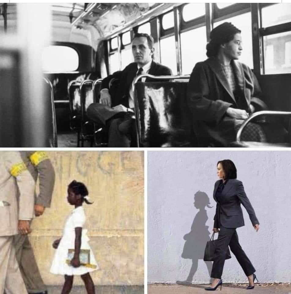 <a href="/KamalaHarris/">Kamala Harris</a> Rosa sat, 
so Ruby could walk, 
so Kamala could run💙