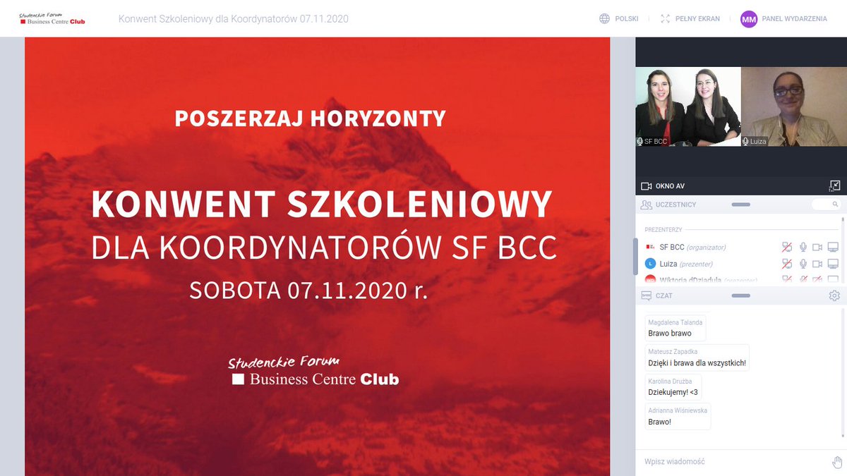 SF_BCC's tweet photo. Konwent szkoleniowy dla Koordynatorów już za nami. 😃
Po raz pierwszy odbywał się on online, ale dzięki temu mogliśmy zaprosić prelegentów z całej Polski❗
#konwent #szkolenie https://t.co/j90jmpzkJI