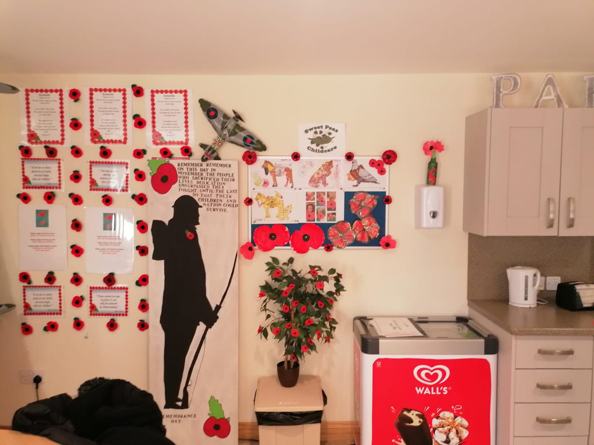 ParkViewGlos's tweet photo. This week we’ve spent a lot of time getting crafty painting and making a beautiful display of poppies ready for today. 
Thank you Scott for your help. It looks brilliant.   

#WeRemember #RemembranceSunday #LestWeForget
#HealthHeroes #InThisTogetherGlos #staysafe #ProudToCare https://t.co/yshWMGBXpR