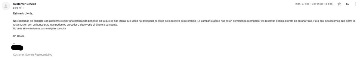 VidaRoger's tweet photo. @travelgenio @aparedesgascon Posteriormente puse reclamación mi entidad bancaria y en seguida me escribieron Vds. instándome a que la retirara, porque la compañía @AirEuropa autorizaba la devolución pero que tenía que retirar primero mi reclamación. Otra mentira mas. https://t.co/i9XyKbefzc