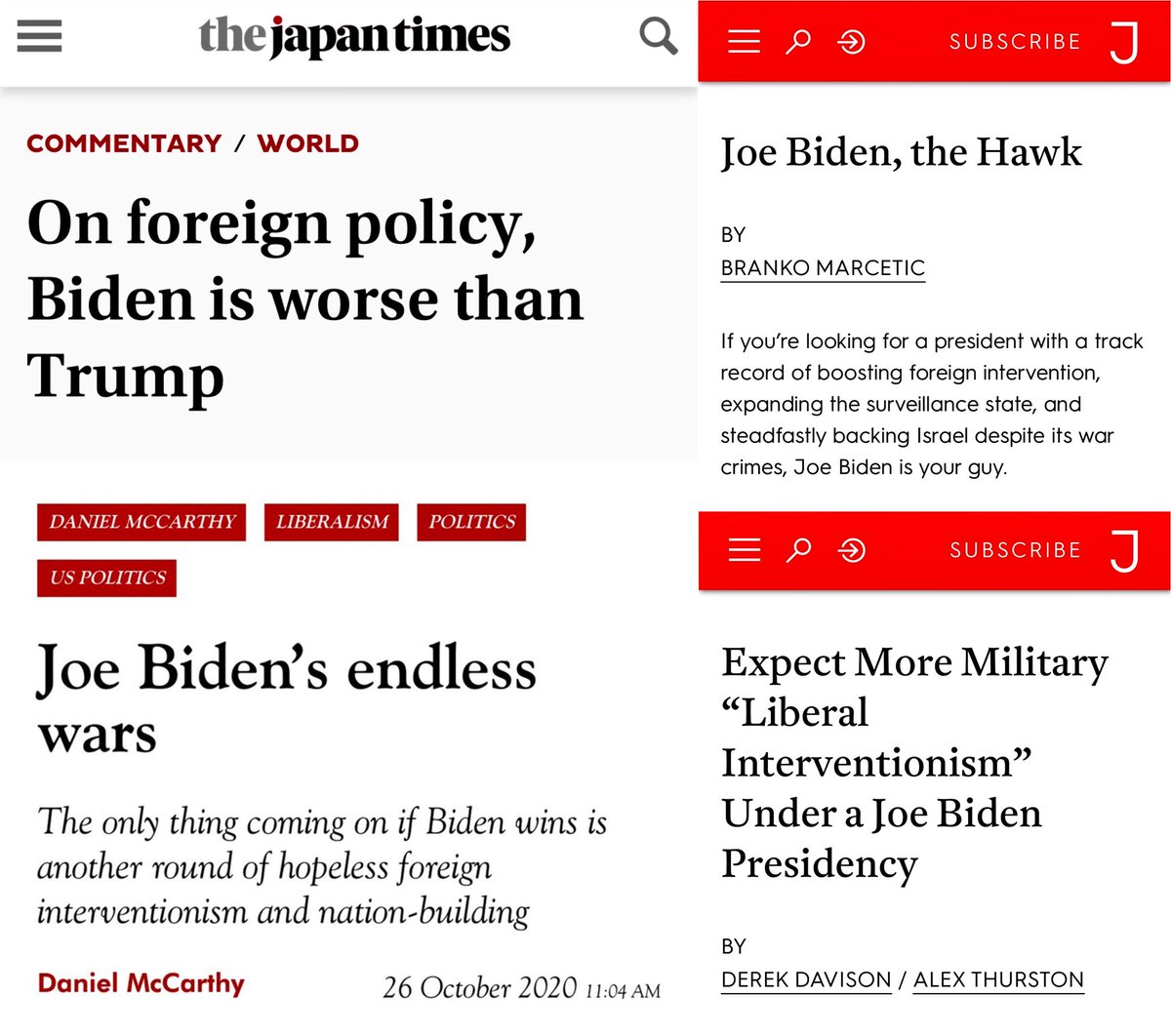 SameeraKhan's tweet photo. Joe Biden &amp; Kamala Harris foreign policy #Thread

✅ Worse than Trump/closer to traditional Republican than Trump
✅ More militaristic “liberal interventionism”
✅ Re-establishment of US hegemony
❌ Open to left pressure https://t.co/EOuBZIhkfQ
