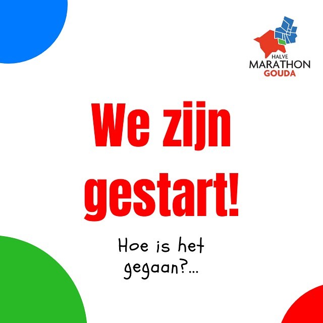 En eindelijk is het dan zover! De hardloopschoenen kunnen weer uit het vet en dat shirt dat nog op de wasmand lag kan best nog een keer aan. We kunnen beginnen!! Laten jullie even weten hoe het is gegaan. Een duimpje is genoeg! ;-) #samensolo #halvemarathongouda