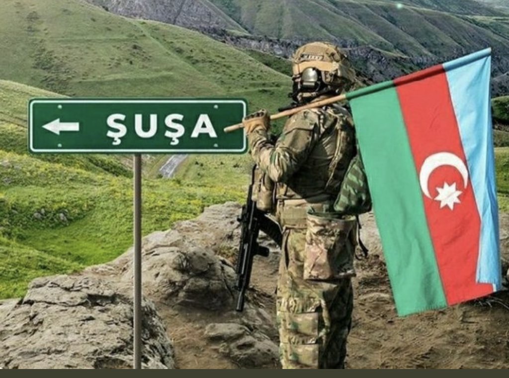 gokmen_cicek_'s tweet photo. Rabbimize şükürler  olsun. Bir Türk yurdu daha azad edildi.#Şuşa da tekrar ezan sesleri duyulacak.               Türk’ün bayrağına selam olsun https://t.co/m56Ku3Nmdx