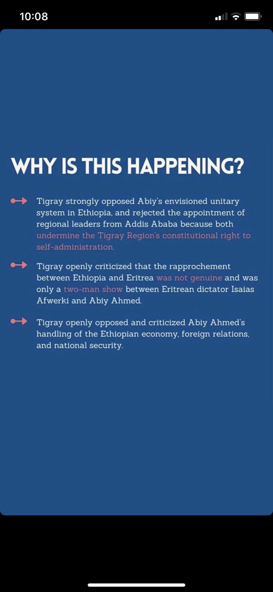 atrizzlee's tweet photo. A more thorough explanation of what’s going on in northern Ethiopia right now #Tigray #IStandWithTigray #SayNoToWar #Ethiopia https://t.co/V5djgslCmx