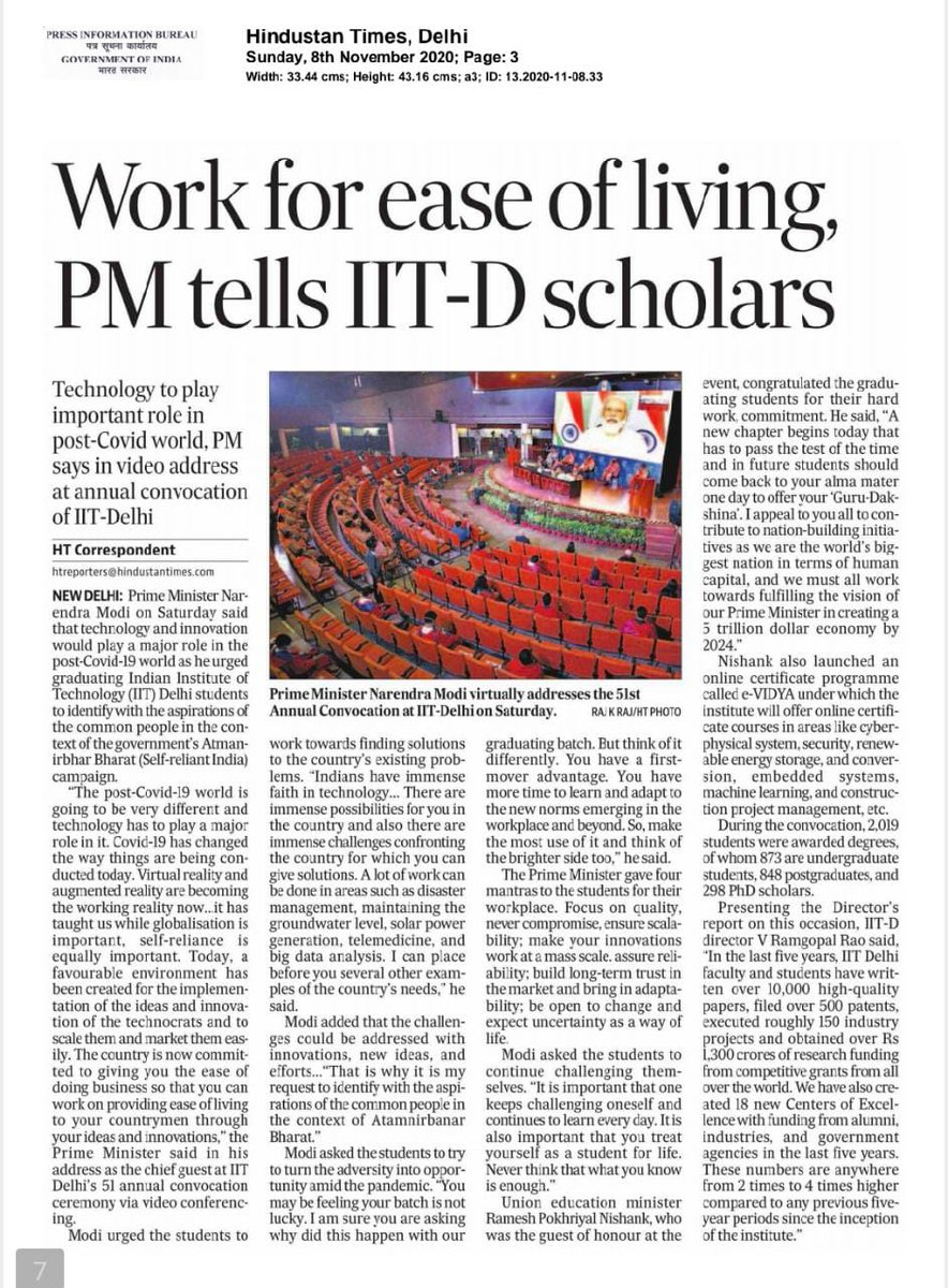 iitdelhi's tweet photo. #IITDelhi's #51stConvocation
Thank you, Hon'ble Prime Minister Shri Narendra Modi for addressing the Convocation !
Thank you, Hon'ble Union Education Minister, Shri Ramesh Pokhriyal Nishank and MoS for Education, Shri Sanjay Dhotre for gracing the occasion as Guests of Honor! https://t.co/1G4q7P5Knk