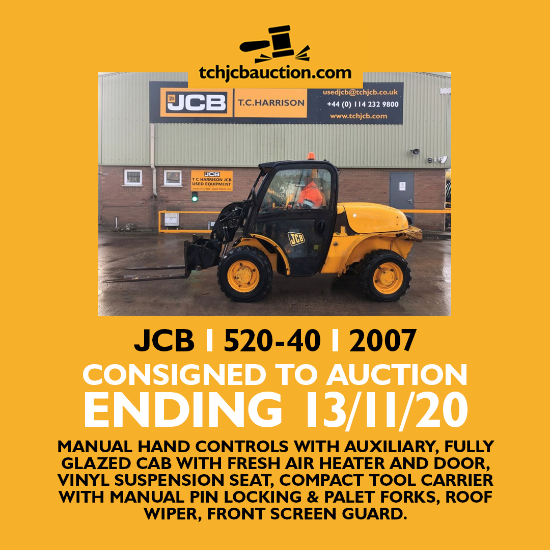 TCHarrisonJCB's tweet photo. Don't miss out on this fantastic JCB 520-40 Loadall featured in our latest Machinery Auction! 🇬🇧 🚜

Click on the link &amp; head over to our Auction page to make your bid: https://t.co/RGiqyL5QZC

#TCHJCB #JCB #JCBauction #JCBmachine #JCBloadall https://t.co/QHH65RaVdr