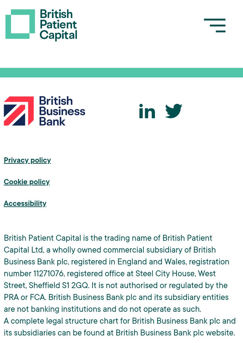 And through British Business Bank we own British Patient Capital.