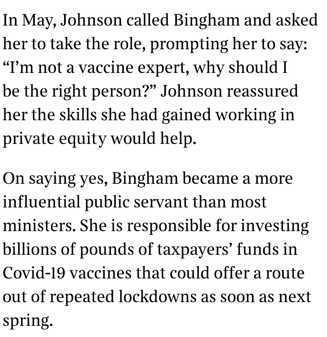 Kate Bingham was brought in by Boris Johnson to invest billions of pounds of our money in Covid-19 vaccines.