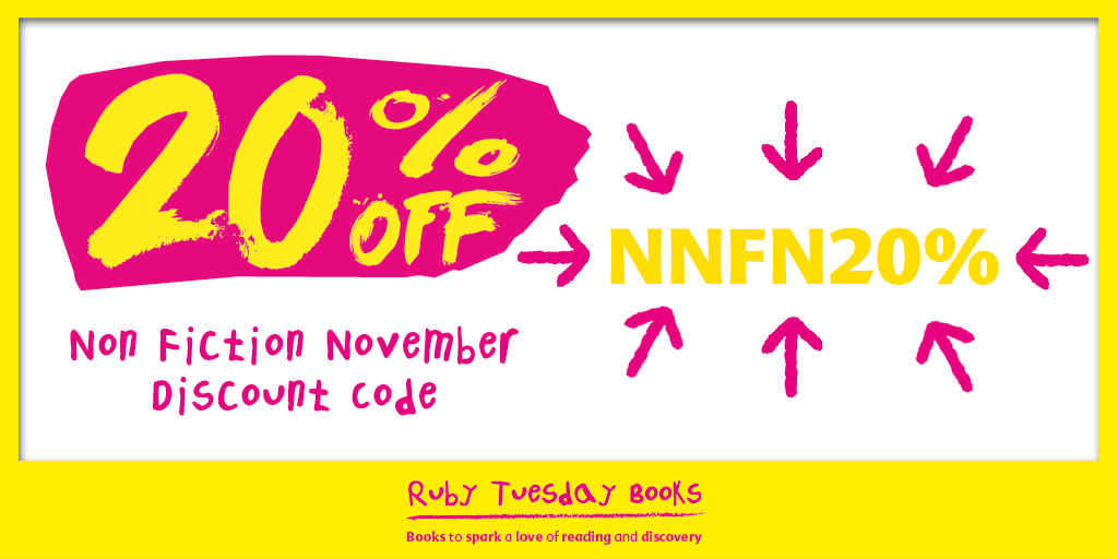 RubyTuesdayBks's tweet photo. 📣 20% OFF DISCOUNT CODE FOR NON FICTION NOVEMBER! 📣
That's 20% OFF ALL BOOKS on our website with the discount code: 
NNFN20%
For stocking up your classroom, bookshelf or an actual Christmas stocking, use our website and this code! 
https://t.co/yj5stGOWh3
#NNFN2020 #edutwitter https://t.co/p5kB3gEycj