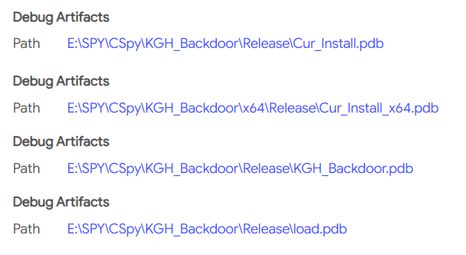 CR_Nocturnus's tweet photo. New #Kimsuky #KGH_SPY samples uploaded after our blog was released! 
Interestingly, these new samples don’t seem like they were backdated to 2016, which further proves our initial assumption. In addition, PDB paths suggest same authors behind #KGH_SPY and #CSPY. https://t.co/LT9wnoLn05